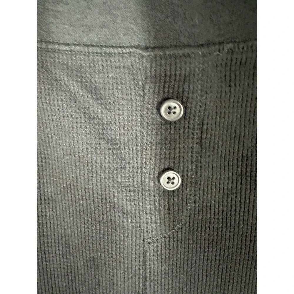 Old Navy Thermal Pants Mens Medium Black Waffle Knit‎ Button Fly Base Layer